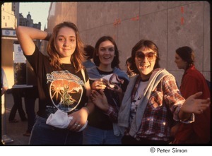 MUSE concert and rally: young women outside the No Nukes rally