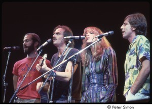 MUSE concert and rally: (from left) John Hall, James Taylor, Carly Simon, Graham Nash performing at the MUSE concert