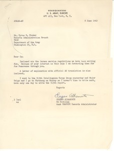 Letter from Eugene Albamonte to Cyrus G. Fraker