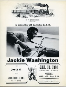 M. A. Greenhill presents in association with the Boston N.A.A.C.P.: Jackie Washington