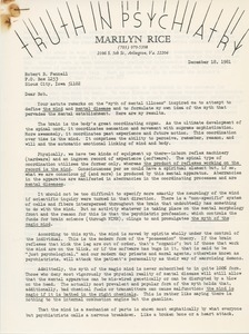 Letter from Marilyn Rice to Robert B. Fennell