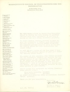 Letter from Harold S. Remmes to members of MCOH