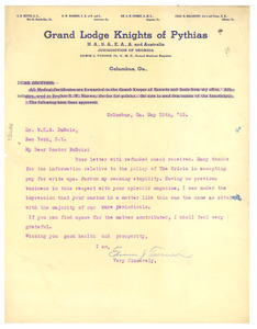 Letter from Edwin J. Turner to W. E. B. Du Bois