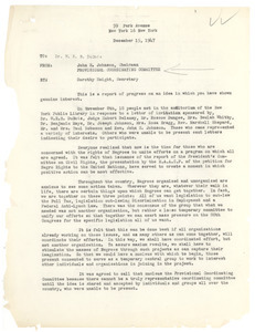 Letter from Provisional Coordinating Committee to W. E. B. Du Bois