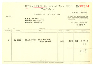 Henry Holt and Company invoice