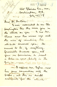 Letter from Hubert C. Edwards to W. E. B. Du Bois