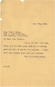 Letter from W. E. B. Du Bois to Mrs. Grant White