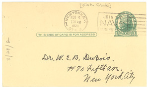 Postcard to the members of the Fisk Club of Greater New York