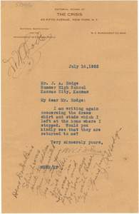 Letter from Monrovian Club to W. E. B. Du Bois