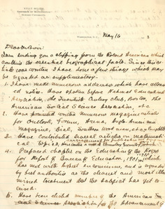 Letter from Kelly Miller to W. E. B. Du Bois