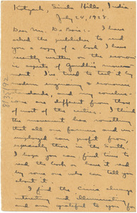 Letter from Richard B. Gregg to W. E. B. Du Bois