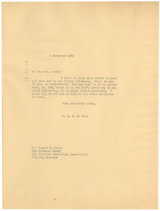 Letter from W. E. B. Du Bois to Howard K. Beale