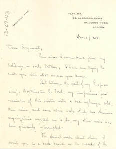 Letter from Ruth Anna Fisher to W. E. B. Du Bois