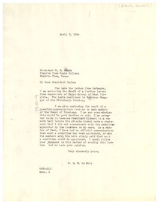 Letter from W. E. B. Du Bois to W. R. Banks