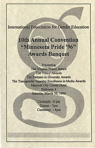 10th National Convention "Minnesota Pride '96" Awards Banquet