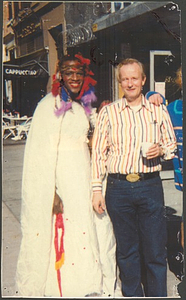 A Photograph of Marsha P. Johnson and Randy Wicker in Front of a Cafe