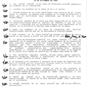 Festival Puertorriqueño de Massachusetts approved amendments to the by-laws at the annual meeting on December 13, 1993