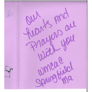 Card from a woman at the Western Massachusetts Correctional Alcohol Center