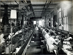 A.E. Little and Company, shoe manufacturer; stitching room, 70 Blake Street: View 4