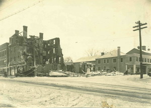 Ruins of the Amherst House after the 1926 fire
