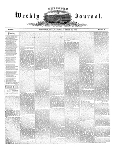 Chicopee Weekly Journal, April 15, 1854
