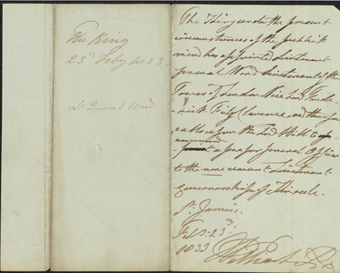 Letter of appointment, 1833 February 23