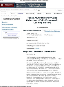 Texas A&M University Zine Collection