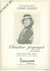 An Evening with a Living Legend: Christine Jorgensen