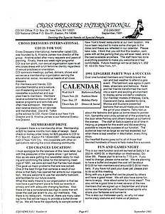 Cross Dressers International Vol. 1 No. 4 (September 1991)