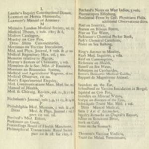 Catalogue of Books in the Boston Medical Library (1807)