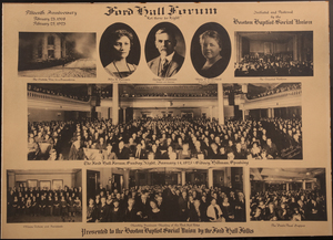 Ford Hall Forum Fifteenth Anniversary poster, 1923