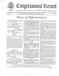 Congressional Record - House. "Legislation to prohibit further military assistance to El Salvador." 8 March 1982