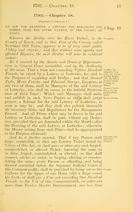 1782 Chap. 0018 An Act For Granting A Lottery For Repairing The Bridge Over The River Parker, In The County Of Essex.