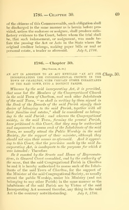 1786 Chap. 0030 An Act In Addition To An Act Entitled "An Act For Incorporating The Congregational Church In The Town Of Charlton, With Certain Other Inhabitants Of The Said Town, Into A Distinct Parish.