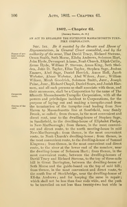 1802 Chap. 0061 An Act To Establish The Fifteenth Massachusetts Turnpike Corporation.