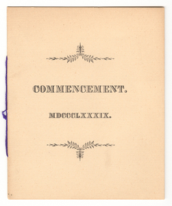 Amherst College Commencement program, 1888 July 3