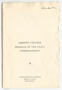 Amherst College Commencement program, 1946 June 16