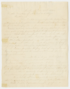William Tyler letter to the Trustees of Amherst College, 1842 July 25