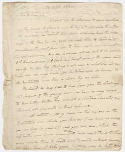 Sylvester Holmes letter to Heman Humphrey, 1824 April 16