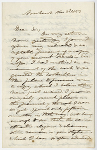 Edward Hitchcock letter to Benjamin Silliman, 1853 November 3