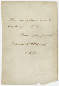 Edward Hitchcock signature, 1853