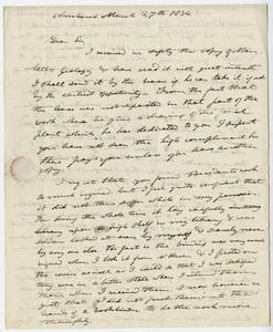 Edward Hitchcock letter to Benjamin Silliman, 1834 March 27