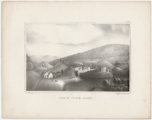 Orra White Hitchcock plate, "View in North Adams," 1841