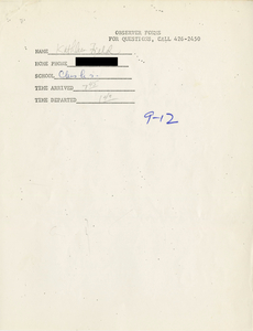Citywide Coordinating Council daily monitoring report for Charlestown High School by Kathleen Field, 1975 September 12