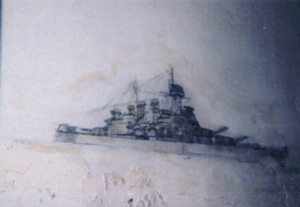 Battleship mural--Fort Andrews Warehouse