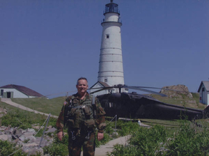 Kevin Lynch landed Massachusetts Army National Guard Helicopter at Boston Light