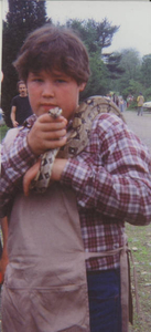 Jeff Corwin with a snake, early in his career as a naturalist