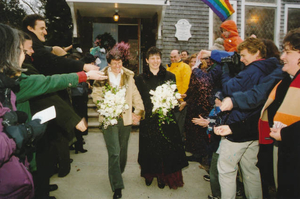 A joyous send-off as we exit our wedding chapel