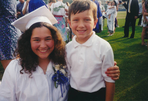 Brian celebrates his big sister Angela's graduation