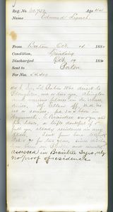 Tewksbury Almshouse Intake Record: Lynch, Edward